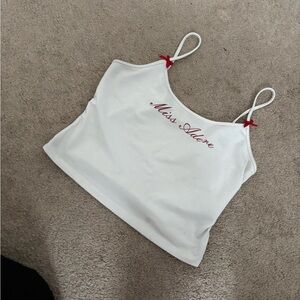 Fashion Nova White Fitted Crop Camisole